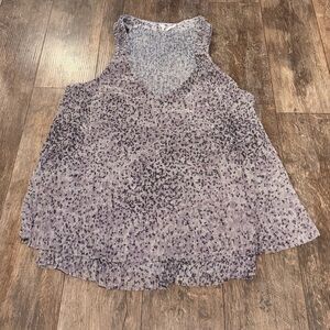 Anthropologie Purple Speckled Sleeveless Blouse